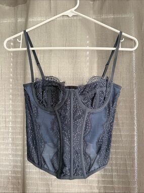 Urban Outfitters Slate Lace Longline Bustier